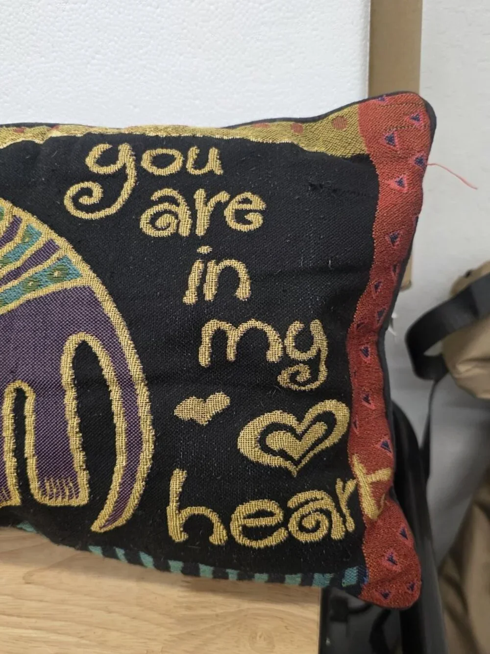 Vtg Laurel Burch Cat Throw Pillow You Are In My Heart Lumbar Rectangle 23